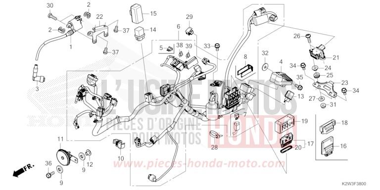 WIRE HARNESS for Dax ST125 PEARL NEBULA RED (R376) from 2023